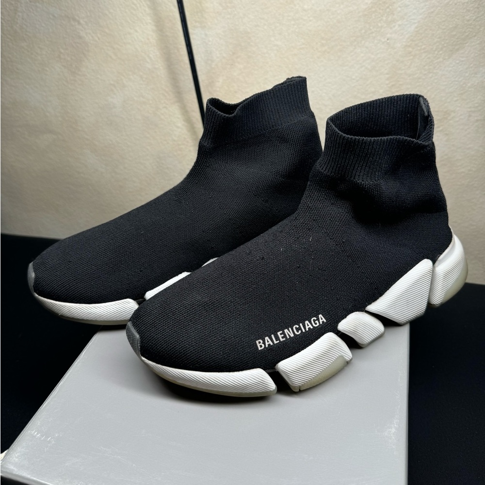 Balenciaga Speed 2.0 Black White Tansparent Sole